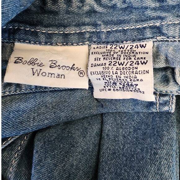 Bobbie Brooks Fall Harvest Autumn Long Sleeve Denim Button Down Size 22/24 - Picture 5 of 5